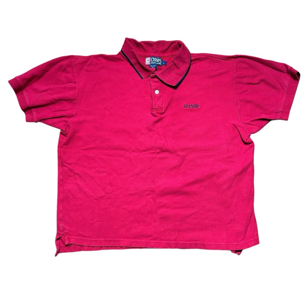 Vintage Ralph Lauren‎ Chaps Red Short Sleeve Mens Polo Shirt Large L